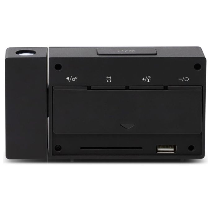 Explore Scientific RDP1002 Orologio a Proiezione Radiocontrollato Doppio Allarme Snooze Dual Time Porta USB colore Nero