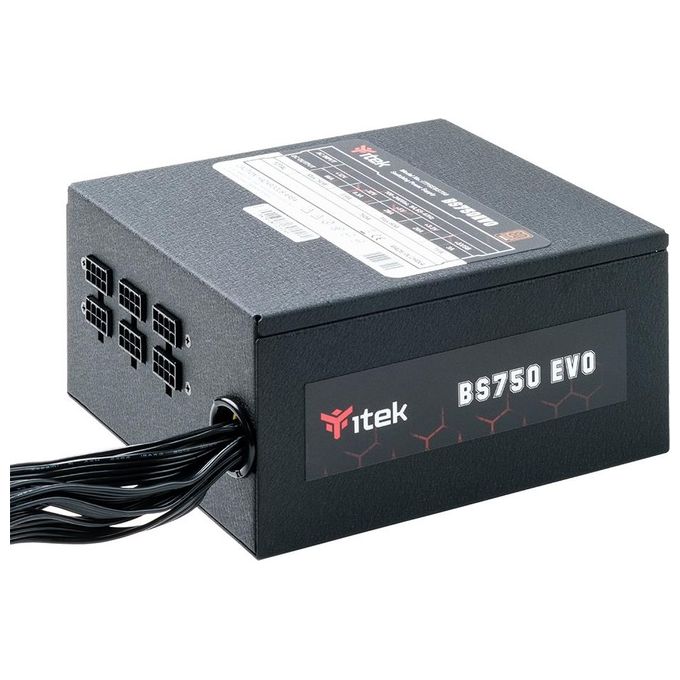 Itek ITPSEBS750 BS750 Alimentatore PC ATX 750W Semi-modulare 80 PLUS Bronze PFC Attivo Ventola 12 cm colore Nero
