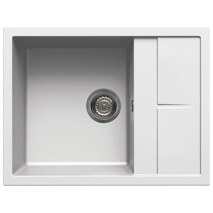 Elleci LGU12568 Unico 125 Lavello Granitek Gocciolatoio reversibile 1 Vasca 65 cm Bianco