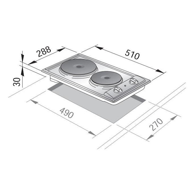De Longhi I 23-2 ER Linea Domino Piano cottura Elettrico 2 Piastre rapide 30 cm Acciaio Inox