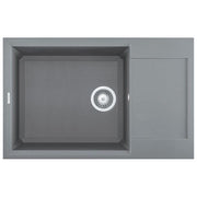 Elleci LMY31073 Lavello Metaltek Grigio Titanium da Incasso Gocciolatoio Reversibile 1 Vasca 78x50 cm