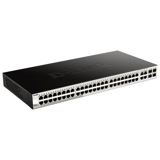 D-Link DGS-1210-52-E Serie DGS-1210 Switch Gestito L2 48 Porte Gigabit 4 Porte SFP Combo Montaggio Rack 1U colore Nero