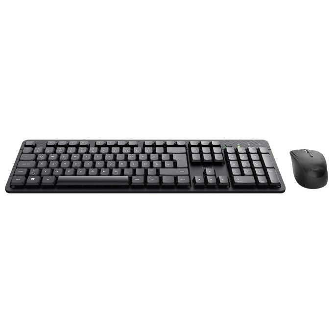 Trust TKM-360 Kit Tastiera e Mouse Wireless Ultrasilenzioso USB 10 metri layout standard colore Nero