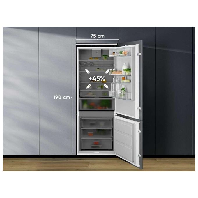 Electrolux KNR7TE75S Serie 700 Frigorifero Combinato da Incasso 376 L 188 cm Classe E 35 dB Total No Frost colore Bianco