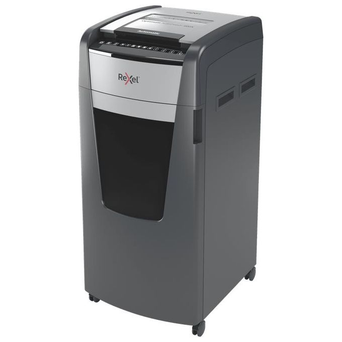 Rexel Optimum Auto Feed+ Distruggi Documenti Automatico 600 Fogli Taglio a Frammento Sicurezza P-4 Capacita' 110 Litri Cestino Removibile con Rotelle