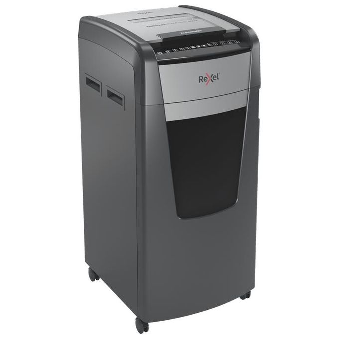 Rexel Optimum Auto Feed+ Distruggi Documenti Automatico 600 Fogli Taglio a Frammento Sicurezza P-4 Capacita' 110 Litri Cestino Removibile con Rotelle