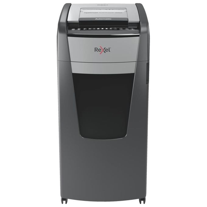 Rexel Optimum Auto Feed+ Distruggi Documenti Automatico 600 Fogli Taglio a Frammento Sicurezza P-4 Capacita' 110 Litri Cestino Removibile con Rotelle