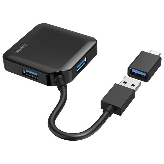 Hama Hub 4 Porte USB 3.2 Gen1 Nero