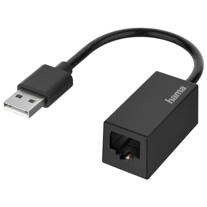 Hama Convertitore USB 2.0 M-8p8c F RJ 45 Fast Ethernet LAN 10-100 Nero
