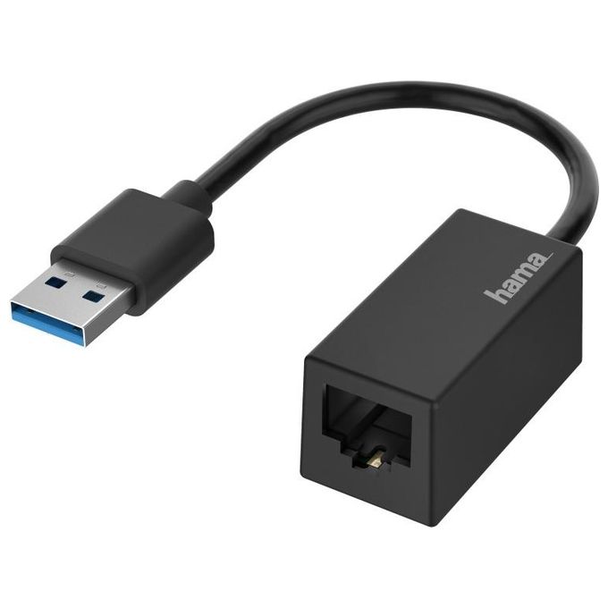 Hama Convertitore USB 3.0 - 8p8c F RJ 45 Fast Ethernet LAN 10-100-1000 Gigabit Nero