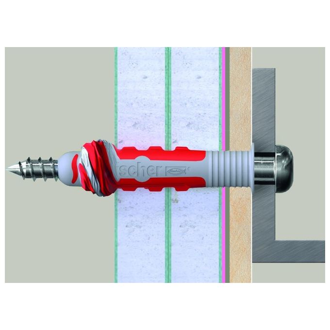 Fischer DuoSeal 6x38 S A2 Tasselli Sigillanti con Vite 50 Pezzi