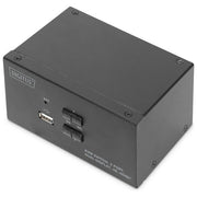 Digitus DS-12860 Switch KVM 2 porte Doppio Schermo HDMI 4K@30Hz 3840x2160p USB Hub Integrato Audio Supportato colore Nero