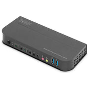 Digitus DS-12850 Switch KVM 2 Porte 4K 60Hz 2x DisplayPort In 1x DisplayPort HDMI Out USB 3.0 Hub Audio