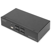 Digitus DS-12880 Switch KVM HDMI 4 porte 1 monitor 4 PC UHD 4K@30Hz Hub USB 2.0 Audio inclusi colore Nero
