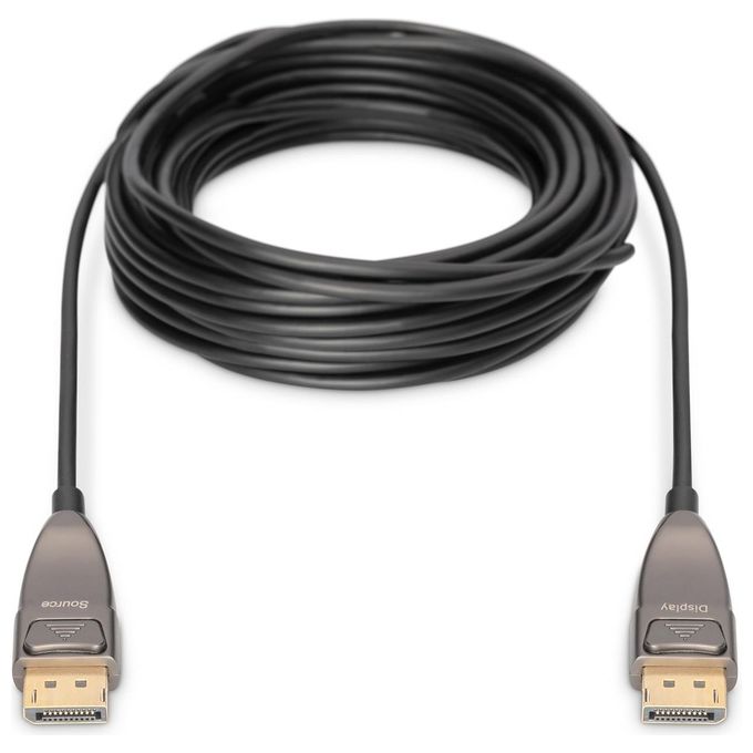 Digitus AK-340107-150-S Cavo in fibra ottica ibrido DisplayPort AOC UHD 8K 15 m 32,4 Gbps DisplayPort 1.4 colore Nero