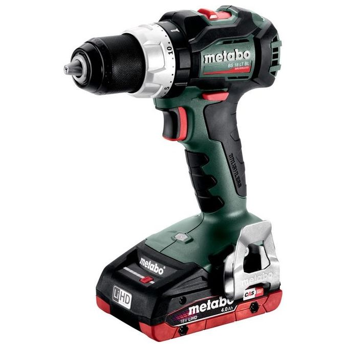 Metabo 602325800 BS 18 LT BL Trapano-avvitatore a Batteria 18 V 2x4 Ah Brushless con Luce LED e Gancio da Cintura colore Nero Verde Rosso