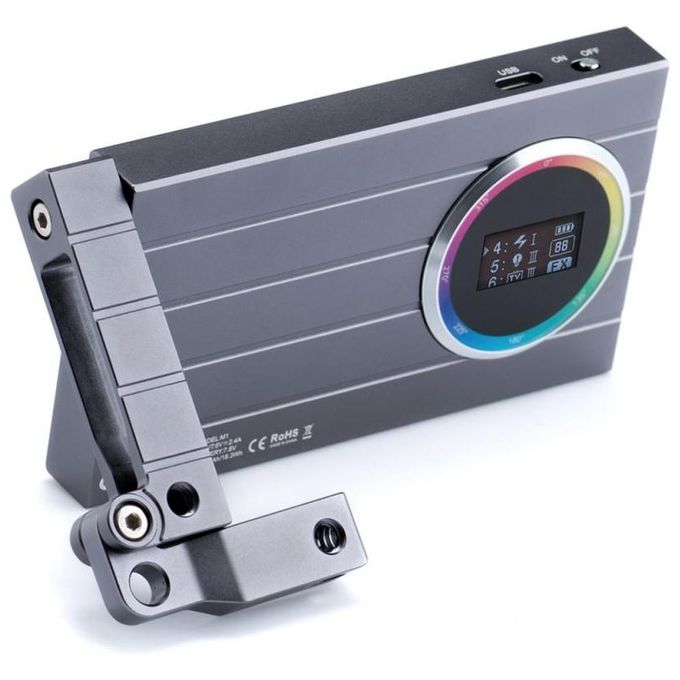 Godox 1873100002 M1 RGB MINI Illuminatore LED per Videocamera RGB e CCT 2500-8500K 1700 lux CRI 97 colore Grigio