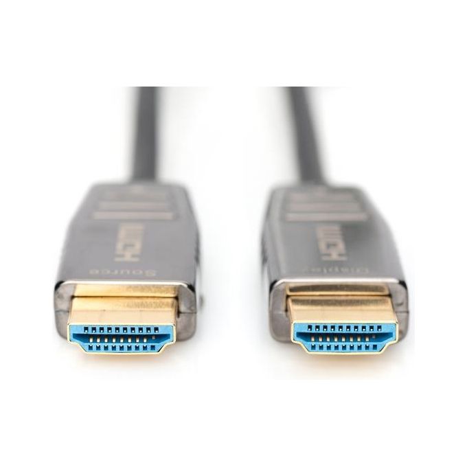 ASSMANN Electronic AK-330126-300-S Cavo HDMI 30 m HDMI 2.1 Ultra High Speed 48 Gbps HDR eARC 3D Oro Placcato colore Nero