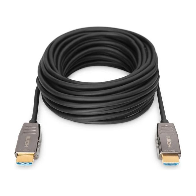ASSMANN Electronic AK-330126-300-S Cavo HDMI 30 m HDMI 2.1 Ultra High Speed 48 Gbps HDR eARC 3D Oro Placcato colore Nero