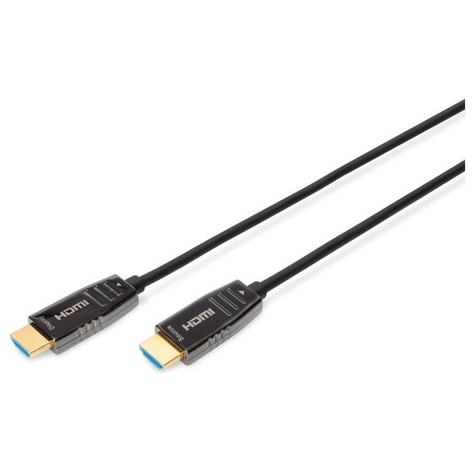 ASSMANN Electronic AK-330126-300-S Cavo HDMI 30 m HDMI 2.1 Ultra High Speed 48 Gbps HDR eARC 3D Oro Placcato colore Nero