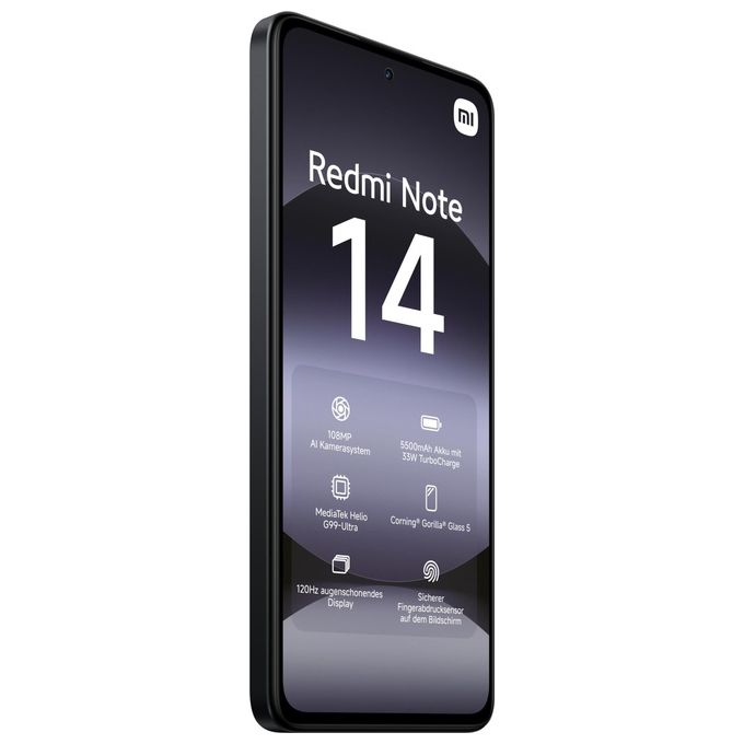 Xiaomi MZB0J01EU Redmi Note 14 Smartphone 4G 6.67'' AMOLED 120Hz 6 GB RAM 128 GB MediaTek Helio G99 Ultra 108 MP 5500 mAh colore Nero