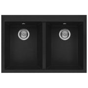 Elleci LGQ34040 Quadra 340 Lavello Granitek 2 Vasche 80 cm Nero