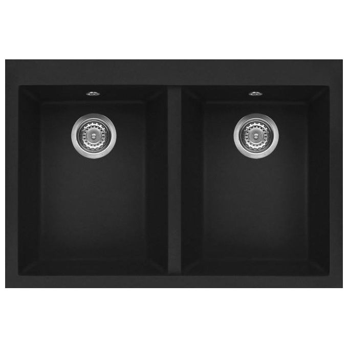 Elleci LGQ34040 Quadra 340 Lavello Granitek 2 Vasche 80 cm Nero