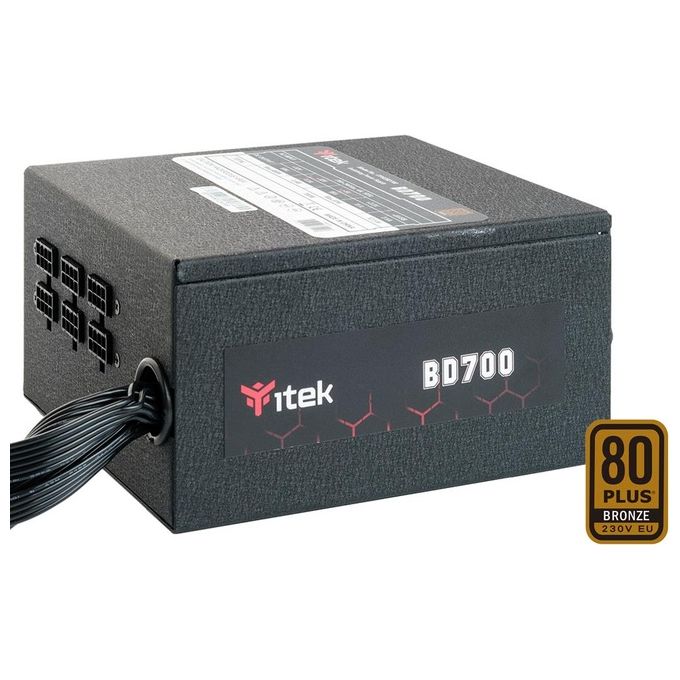 Itek ITPSEBD700 BD700 Alimentatore PC 700W 80Plus Bronze Semi Modulare PFC Attivo Ventola HDB 12cm DC to DC colore Nero