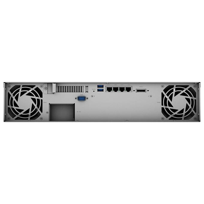 Synology RS1221+ RackStation NAS 8 bay HDD SSD SATA 2.5 3.5 pollici AMD Ryzen V1500B 4 core 2.2 GHz 4 GB DDR4 ECC 4 porte LAN Gigabit colore Nero