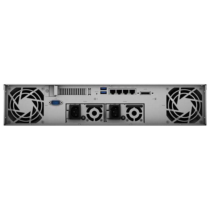 Synology RS1221RP+ RackStation Server NAS 8 vani AMD Ryzen V1500B 2,2 GHz 4 GB DDR4 ECC 4x 1 GbE RAID Hot-Swap colore Nero
