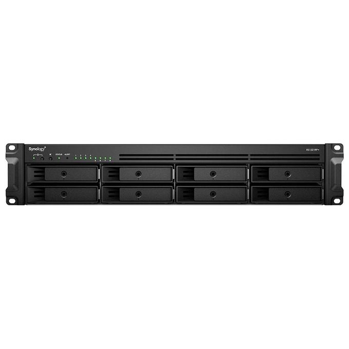 Synology RS1221RP+ RackStation Server NAS 8 vani AMD Ryzen V1500B 2,2 GHz 4 GB DDR4 ECC 4x 1 GbE RAID Hot-Swap colore Nero