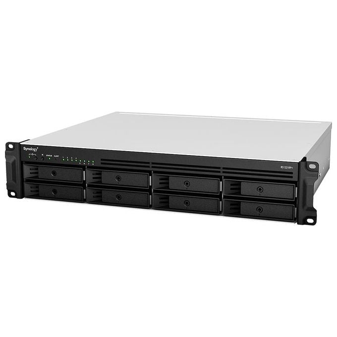 Synology RS1221RP+ RackStation Server NAS 8 vani AMD Ryzen V1500B 2,2 GHz 4 GB DDR4 ECC 4x 1 GbE RAID Hot-Swap colore Nero