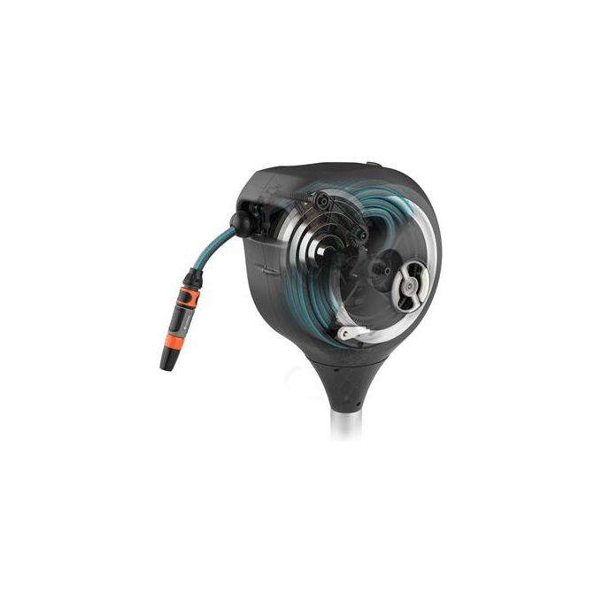 Gardena 18616-20 RollUp M Avvolgitubo da Giardino 20 m diametro 11 mm rotazione 360° resistente UV colore Bianco