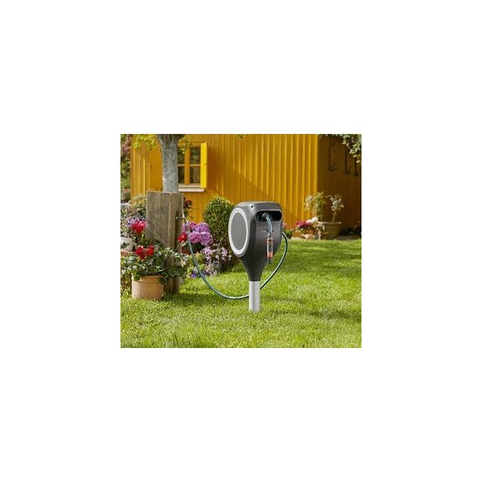 Gardena 18616-20 RollUp M Avvolgitubo da Giardino 20 m diametro 11 mm rotazione 360° resistente UV colore Bianco