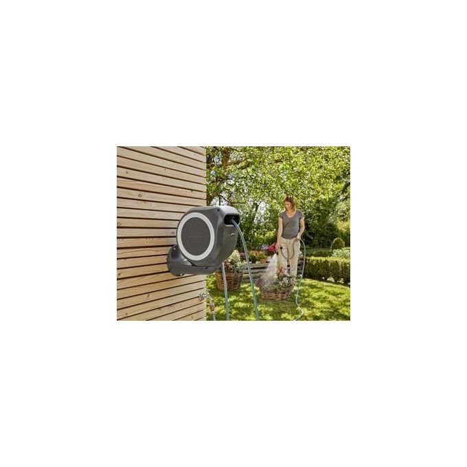 Gardena 18602-20 RollUp S Avvolgitubo a Parete Automatico 15 m Rotazione 180° colore Bianco