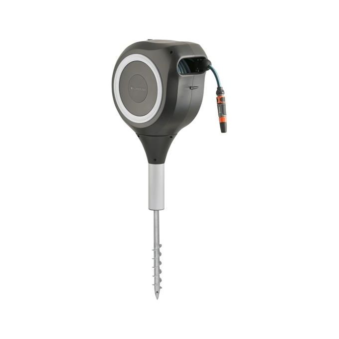 Gardena 18616-20 RollUp M Avvolgitubo da Giardino 20 m diametro 11 mm rotazione 360° resistente UV colore Bianco