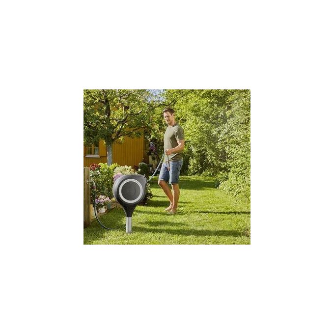 Gardena 18616-20 RollUp M Avvolgitubo da Giardino 20 m diametro 11 mm rotazione 360° resistente UV colore Bianco