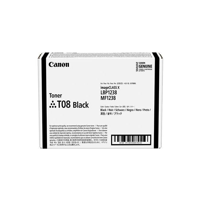 Canon T08 Cartuccia Toner Originale Laser i-SENSYS X 1238 1238Pr 1238i 1238iF 11000 Pagine colore Nero