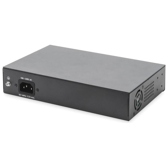 Digitus DN-95140 Switch di Rete Gigabit 8 Porte PoE++ 6x 90W 4x 30W 2x SFP 180W Budget PoE colore Nero