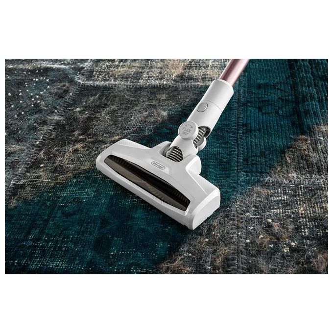 De'Longhi XLM417.WRG Colombina Evo Scopa Elettrica Ricaricabile Senza Sacchetto 2in1 Ciclonica 400 W 21,6 V 30 min 0,5 L colore Bianco Rosa