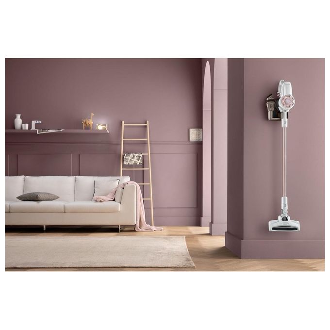 De'Longhi XLM417.WRG Colombina Evo Scopa Elettrica Ricaricabile Senza Sacchetto 2in1 Ciclonica 400 W 21,6 V 30 min 0,5 L colore Bianco Rosa