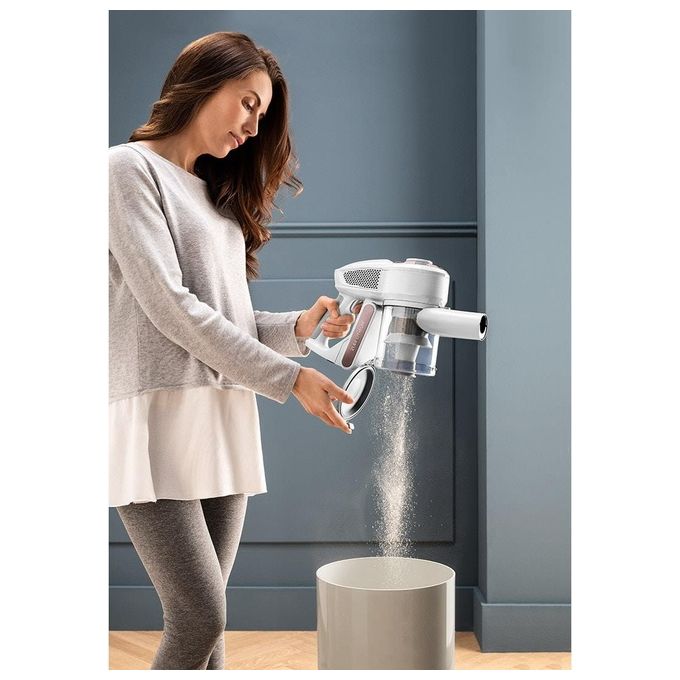 De'Longhi XLM417.WRG Colombina Evo Scopa Elettrica Ricaricabile Senza Sacchetto 2in1 Ciclonica 400 W 21,6 V 30 min 0,5 L colore Bianco Rosa