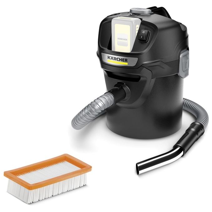 Kärcher 1.348-300.0 AD 2 Battery Aspiracenere a Batteria 18V 230W Contenitore Metallico 14L Filtro ReBoost colore Nero