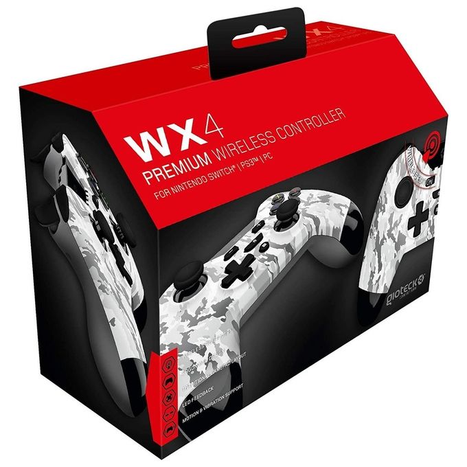 Gioteck WX4 Controller Wireless Bluetooth per Nintendo Switch Grigio Camo