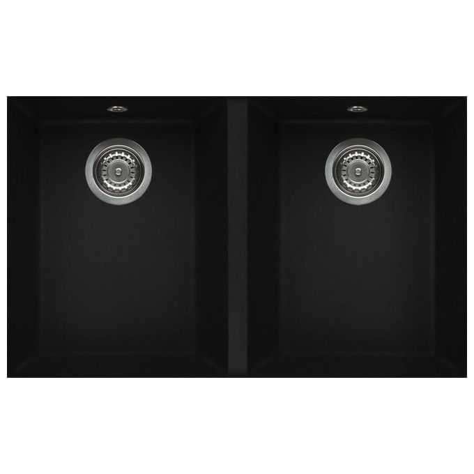 Elleci LGQ34040BSC Quadra 340 Lavello Granitek 2 Vasche 46 cm Nero