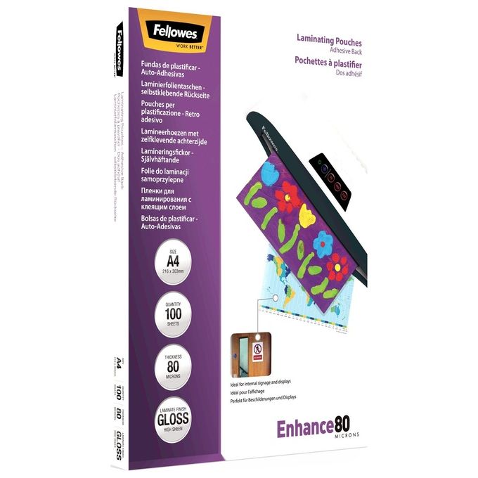 Fellowes Cf100pouch Enhance80 a4 75m Adesive