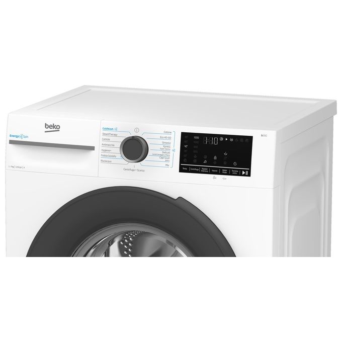 BEKO BMWSU4721A Lavatrice carica frontale Slim 7 Kg Classe a Profondita' 50 cm Centrifuga 1200 giri Inverter Vapore EnergySpin colore Bianco