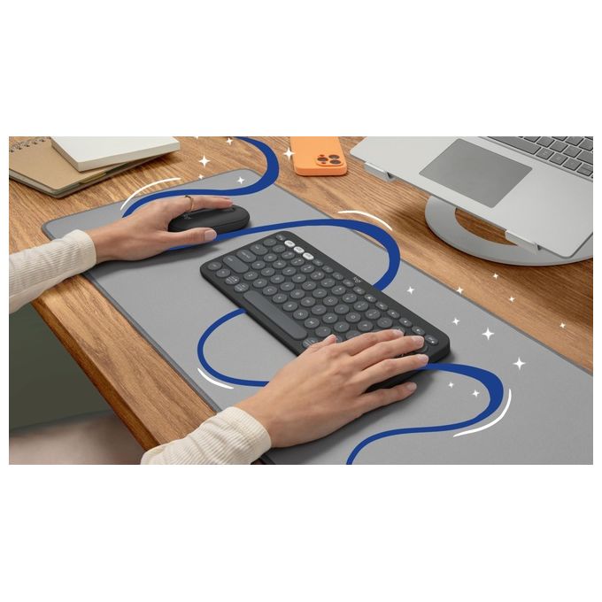 Logitech 920-012221 Pebble 2 Combo Kit Tastiera e Mouse Wireless Bluetooth Logi Bolt QWERTY Italiano Easy-Switch 3 Dispositivi colore Grafite