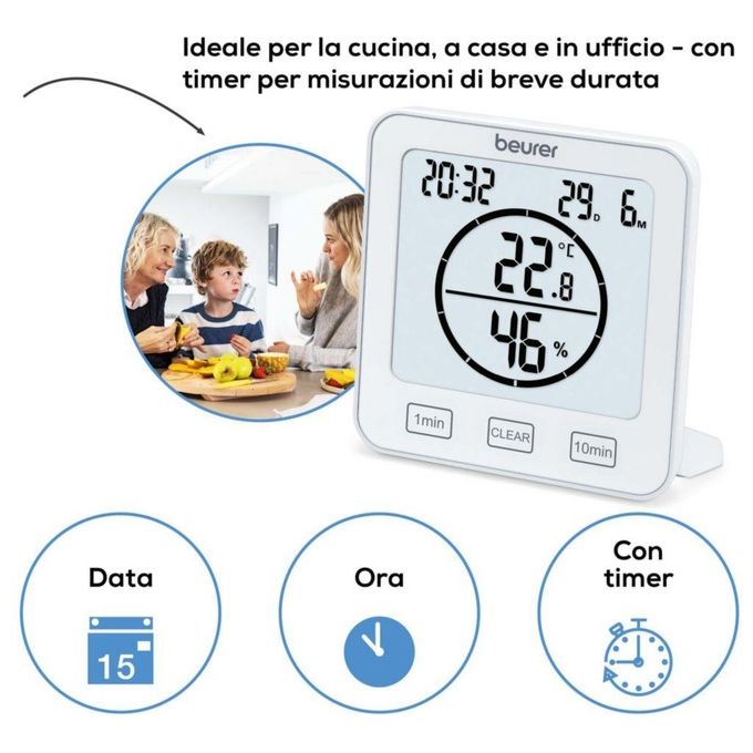 Beurer HM 22 Termoigrometro con Funzione Timer