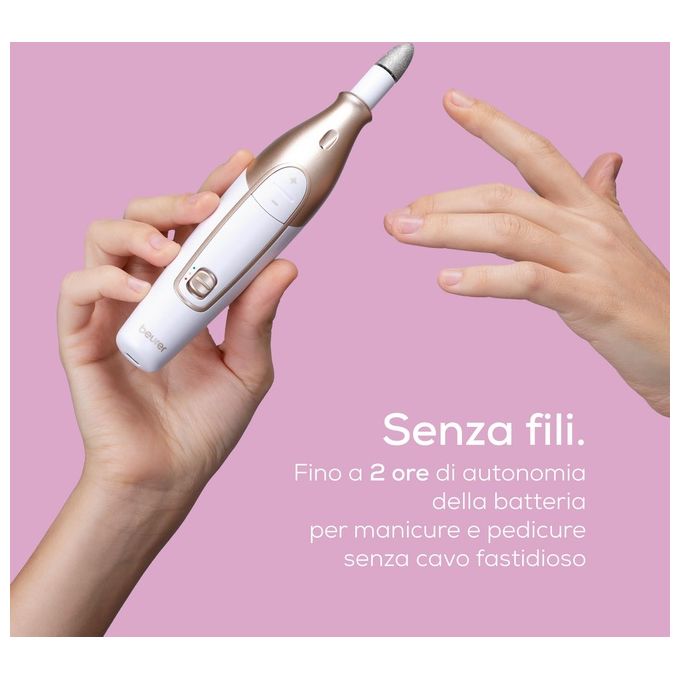 Beurer MP 64 Set Professionale per Manicure e Pedicure Cordless con Batteria Ricaricabile